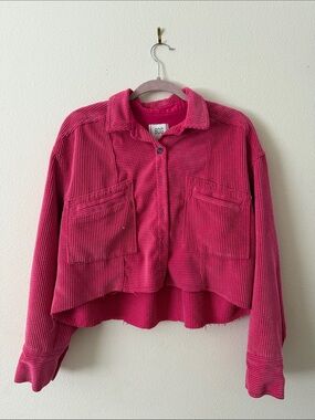 BDG Cropped Corduroy Jacket - Pink